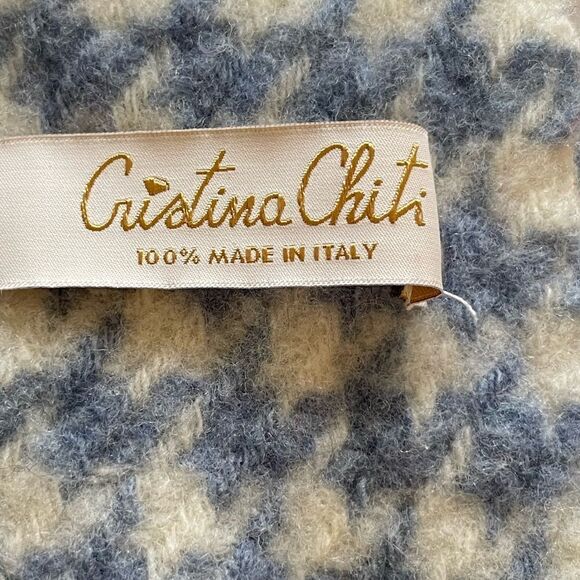 Cristina Chiti Plaid Wool Scarf made in Italy - Picture 4 of 7